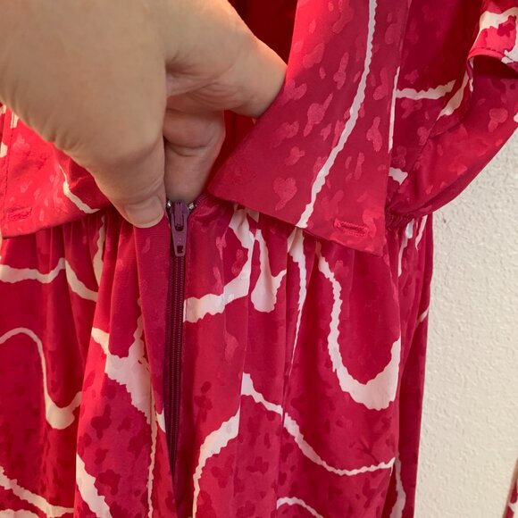 Vintage 80s JT Dress jumpsuit pink and white with matching wrap belt size 12 - Picture 4 of 8